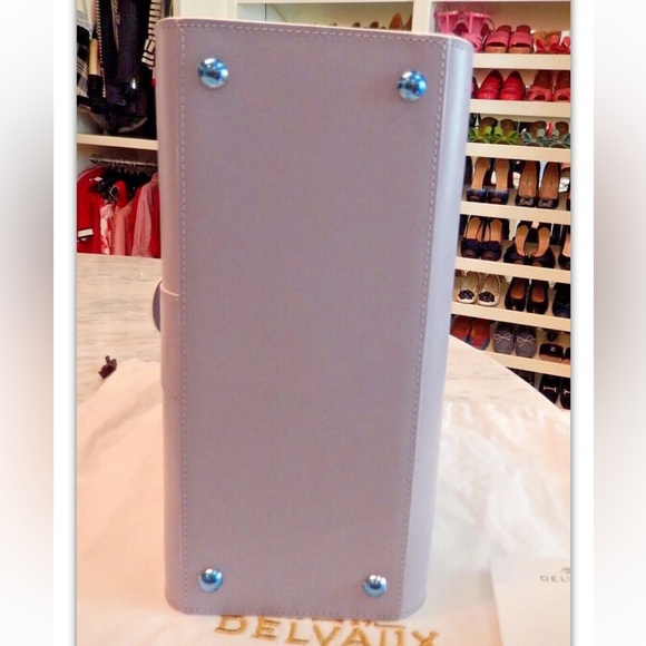 New $8,500 Delvaux Brilliant MM Box Calf Leather Rare Lilac Color Handbag - Picture 11 of 16